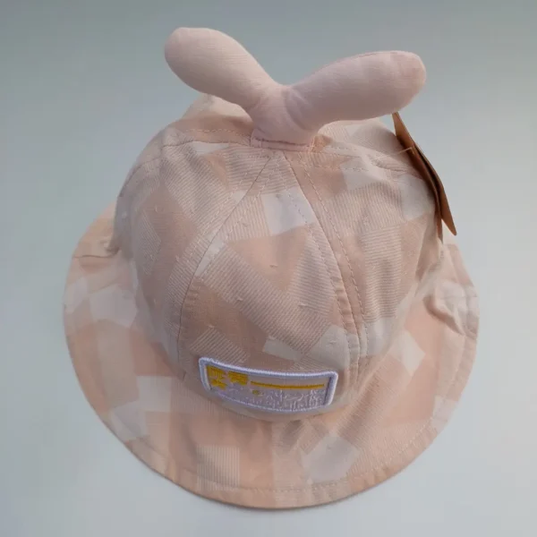 Unisex Light Pink White Summer Cap-Hats For Infants3
