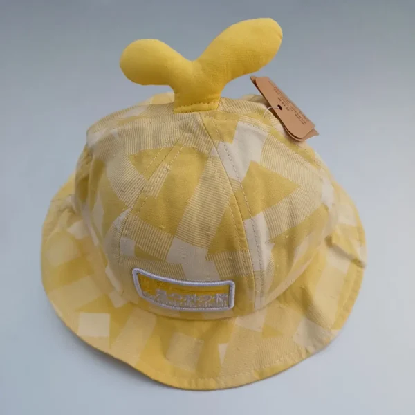 Unisex Light Yellow White Summer Cap-Hats For Infants