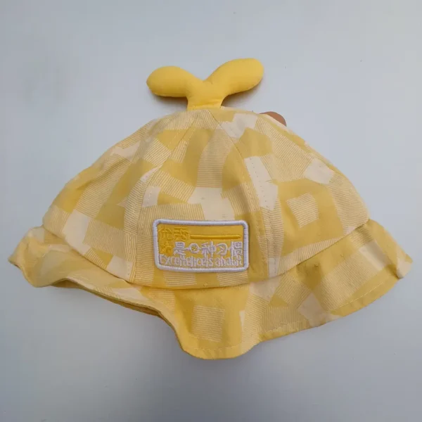 Unisex Light Yellow White Summer Cap-Hats For Infants2