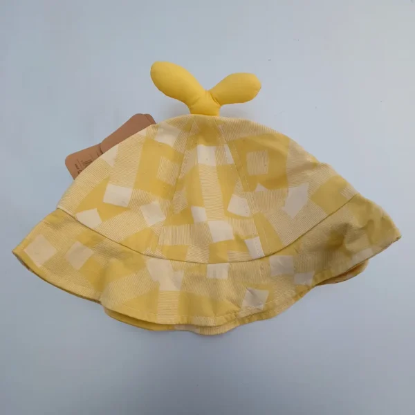 Unisex Light Yellow White Summer Cap-Hats For Infants3