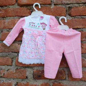 baby-girl-cotton-pink-color-embroidered-frock-with-pyjama