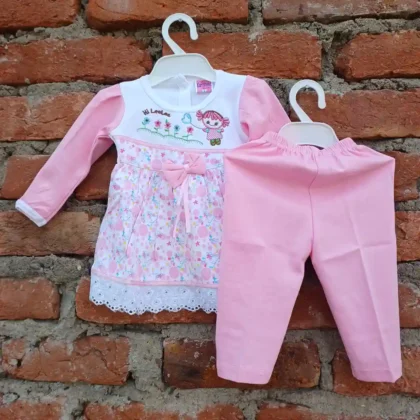 baby-girl-cotton-pink-color-embroidered-frock-with-pyjama