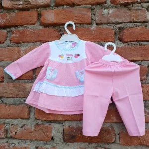 printed-frock-pink-color-full-sleeves-and-pyjama