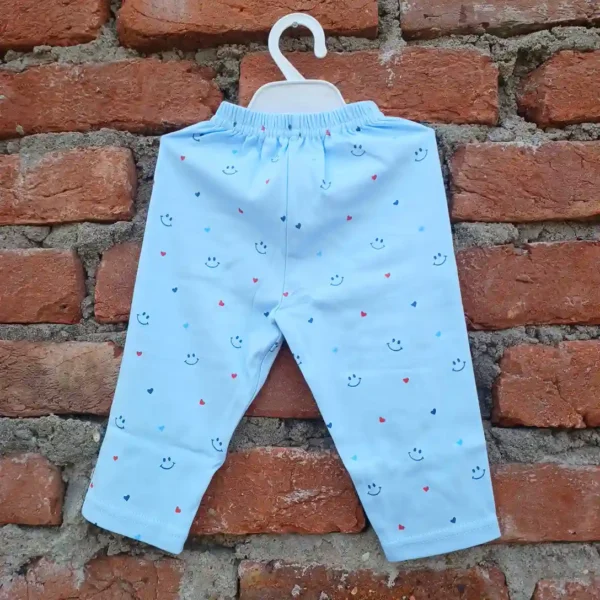 Blue Cotton Popcorn Printed Full Sleeves T-Shirt and Long Pyjama - Image 5