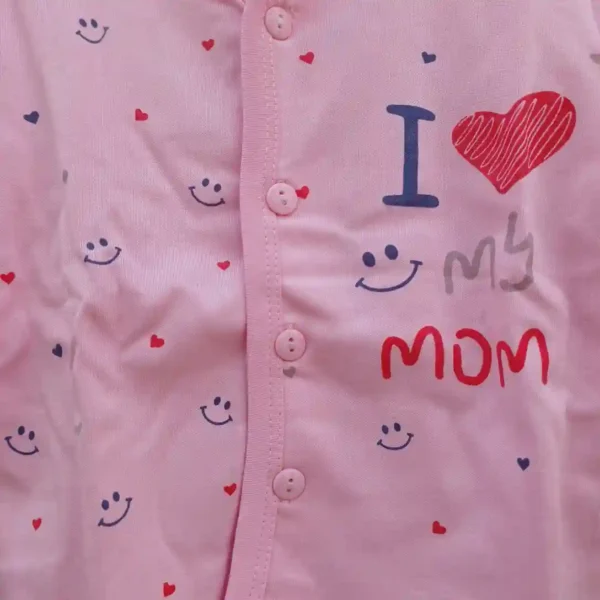 Light Pink Cotton Printed Full Sleeves T-Shirt and Long Pyjama2