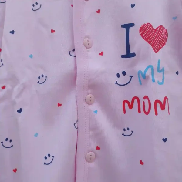 Light Pink Cotton Printed Full Sleeves T-Shirt and Long Pyjama8