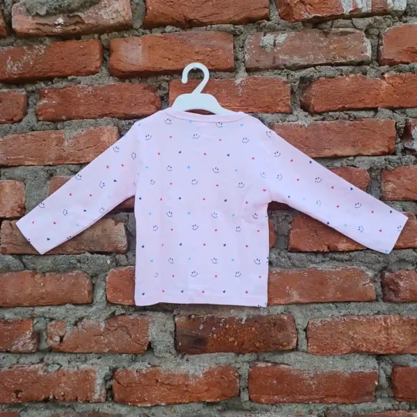Light Pink Cotton Printed Full Sleeves T-Shirt and Long Pyjama9