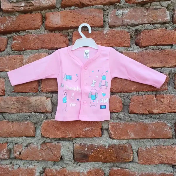 Pink Cotton Printed Full Sleeves Tshirt and Long Pyjama1