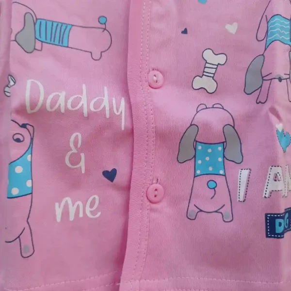 Pink Cotton Printed Full Sleeves Tshirt and Long Pyjama2