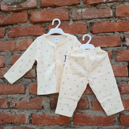 Pure Smooth Cotton Popcorn Print Full Sleeves T-Shirt and Long Pyjama1