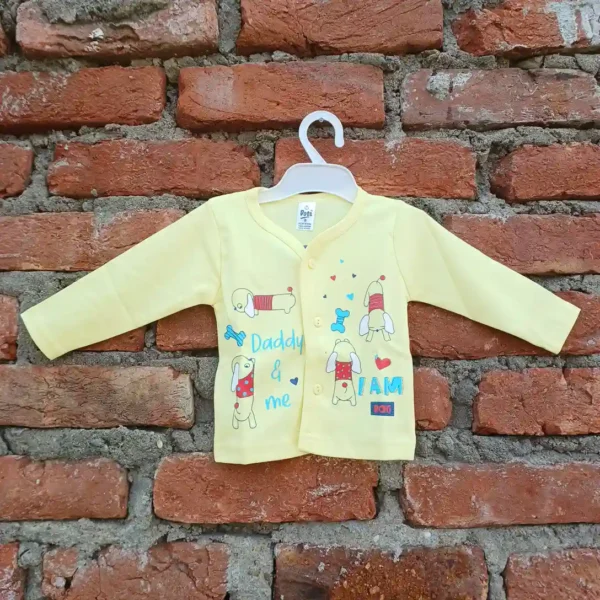 Yellow Cotton Printed Full Sleeves Tshirt and Long Pyjama1