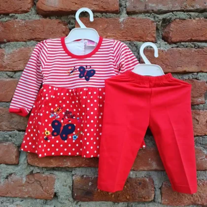 red-butterfly-embroidered-white-lining-printed-frock-and-plain-pyjama
