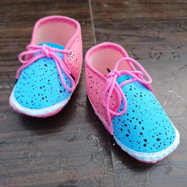 Baby Unisex Pink-Blue Prints Color Booties