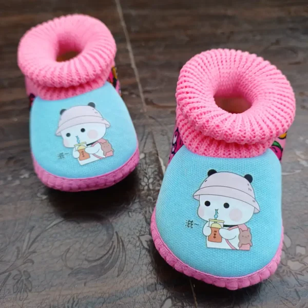 Baby Unisex Prints Color Blue-Pink Booties