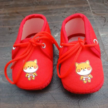 Baby Unisex Prints Color Red Booties3