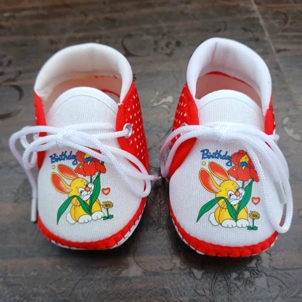 Baby Unisex Prints Color Red Whte Sandal3