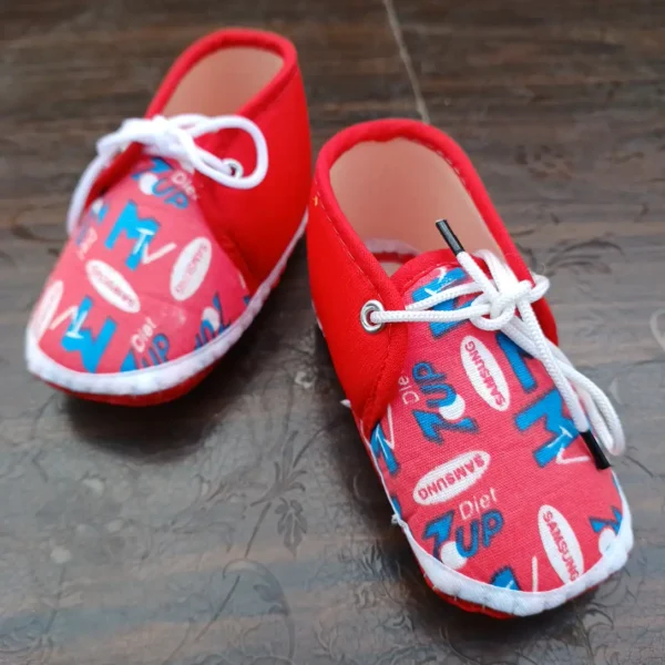 Baby Unisex Red Prints Color Booties