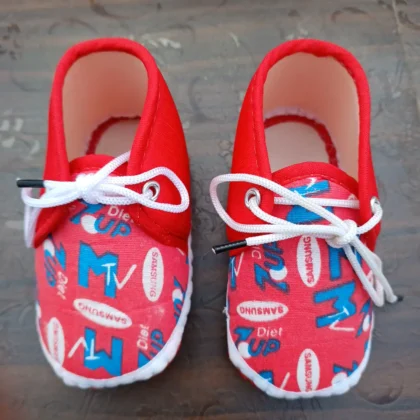 Baby Unisex Red Prints Color Booties3