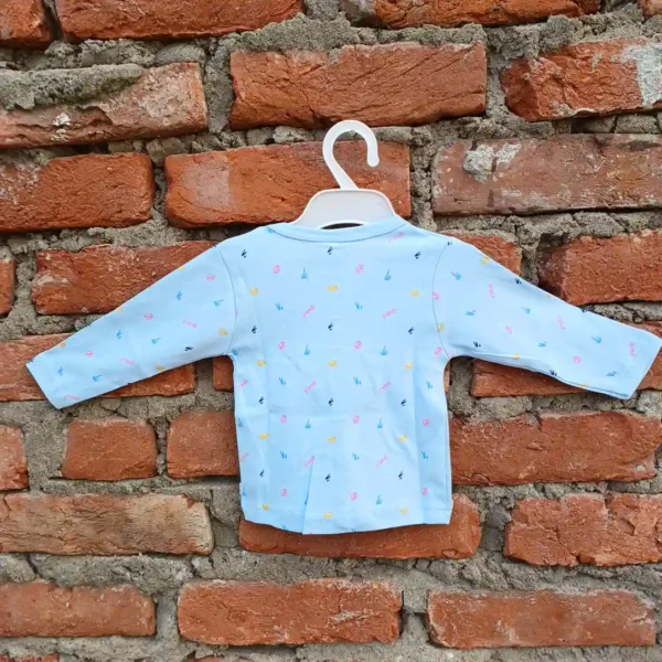 Blue Color Cotton Printed Full Sleeves T-shirt and Long Pyjama