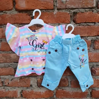 Floral Color Top and Blue Color Pant Part Wear