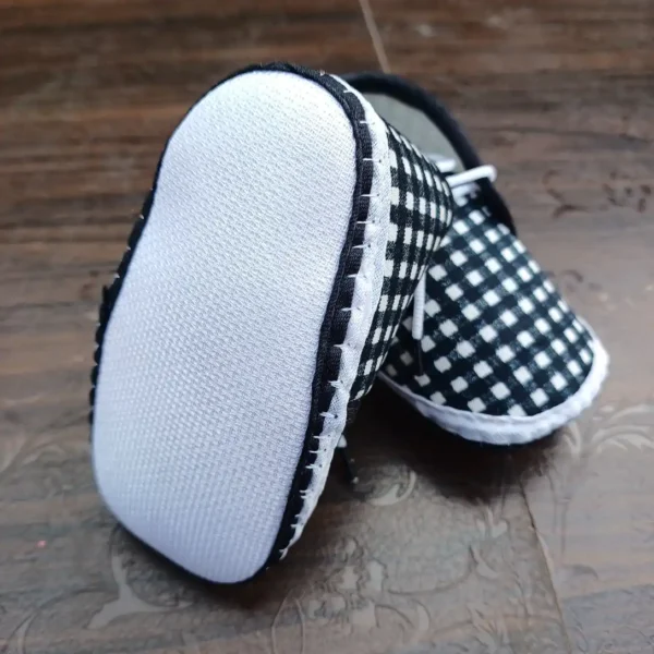 Black-White Check Polka Color Printed Booties-CJ