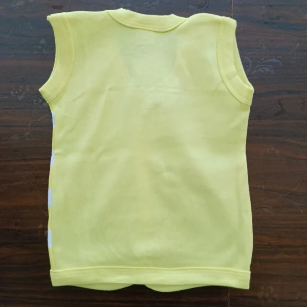 New Born Lemon Color Cotton Sleeveless T-Shirt with Half Pant Jhabla