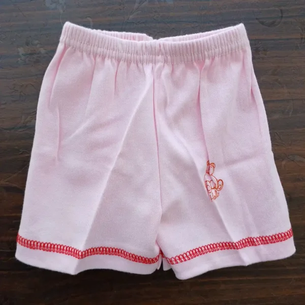 New Born Pink Color Cotton Sleeveless T-Shirt with Half Pant Jhabla