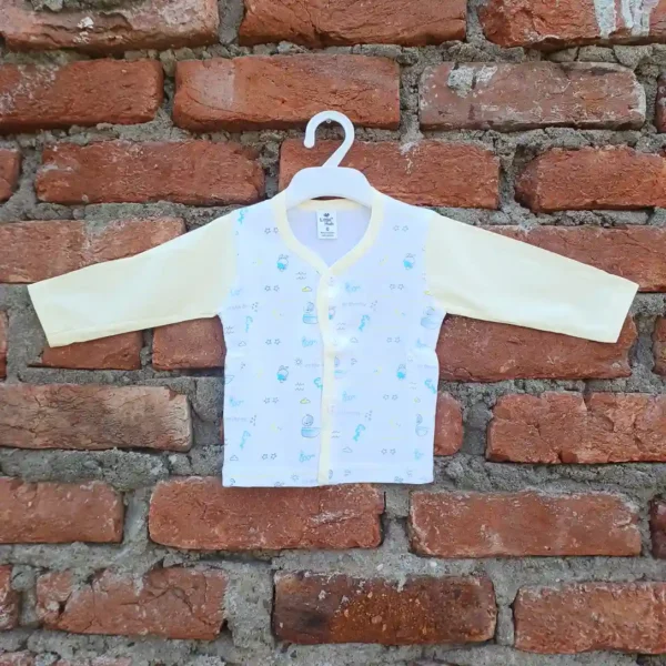 New Born White Light Yellow Soft Print Cotton T-shirt and Pyjama1