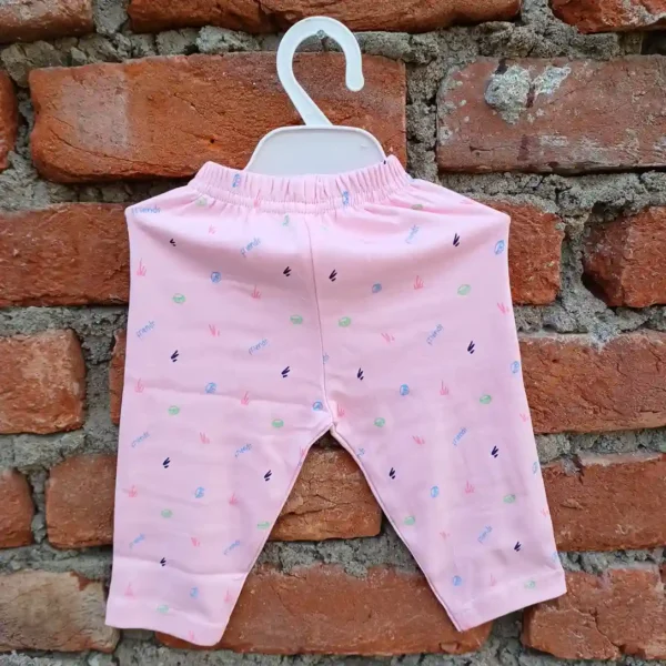 Pink Cotton Printed Full Sleeves T-shirt and Long Pyjama