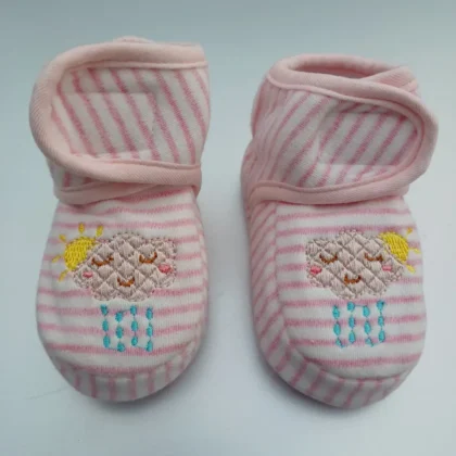 Unisex Pink Colour Soft Booties for 6-12month