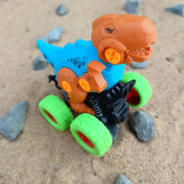 Detachable Dinosaur Truck Unbreakable Plastic Toy Blue Brown
