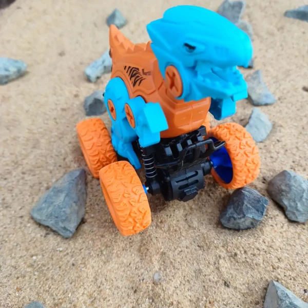 Detachable Dinosaur Truck Unbreakable Plastic Toy Blue Orange