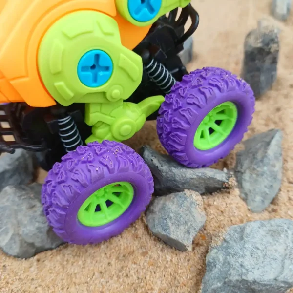 Detachable Dinosaur Truck Unbreakable Plastic Toy Green Purple2