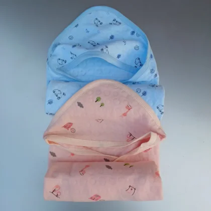 Lucky Star Cotton Terry Hooded Yellow Pink Towels Printed1