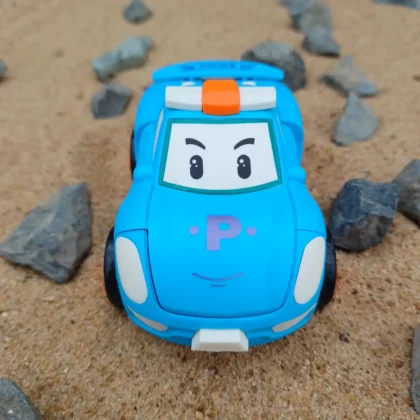 Robotic Push and Go Car Unbreakable Plastic Toy BlueOrange
