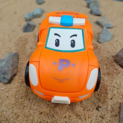 Robotic Push and Go Car Unbreakable Plastic Toy Orange