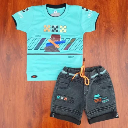 Aqua Cotton T-Shirt black Jeans and Half Pant