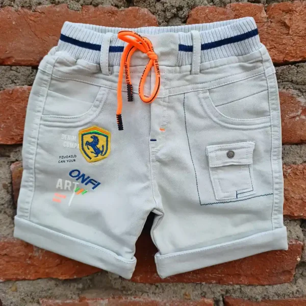 Cool Blue Cotton T-Shirt White Half Pant1