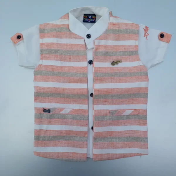 Cotton Half Shirt with Orange Shade Jacket and Pant1