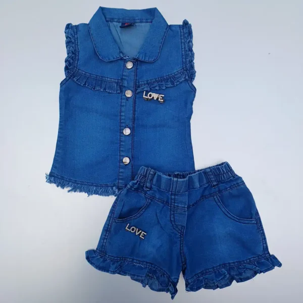 Girl Denim Top and Shorts