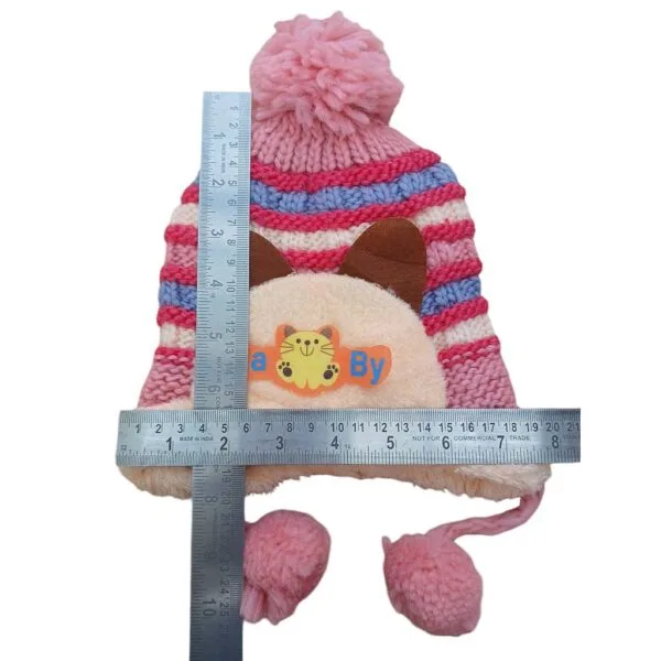 soft woolen cap color knitted with strap1