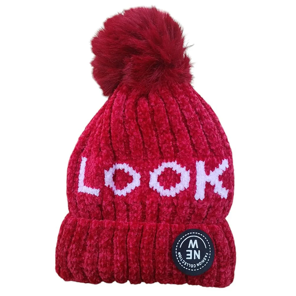 super soft winter fleece cap brown color
